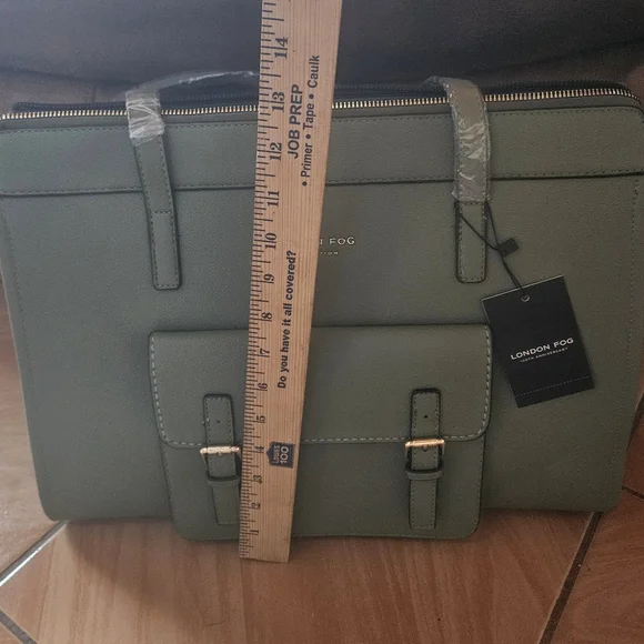 NWT London Fog Sophia Pebble Tote Olive Green 100th Anniversary - Picture 7 of 10